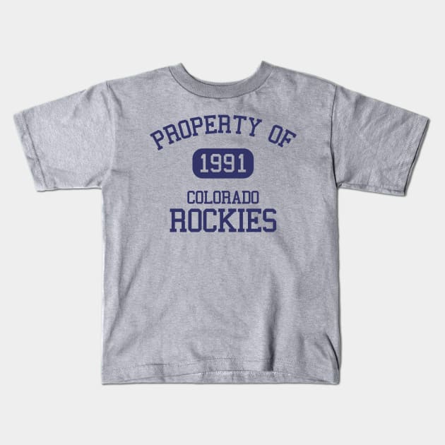 Property of Colorado Rockies Kids T-Shirt by Funnyteesforme